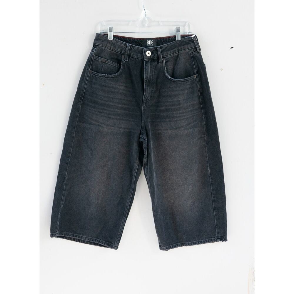 BDG Y2K Extra Long Baggy Mega Denim Jort Black Size 28W